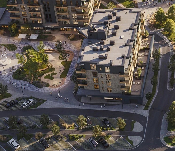 Aerial view of Romanian property development